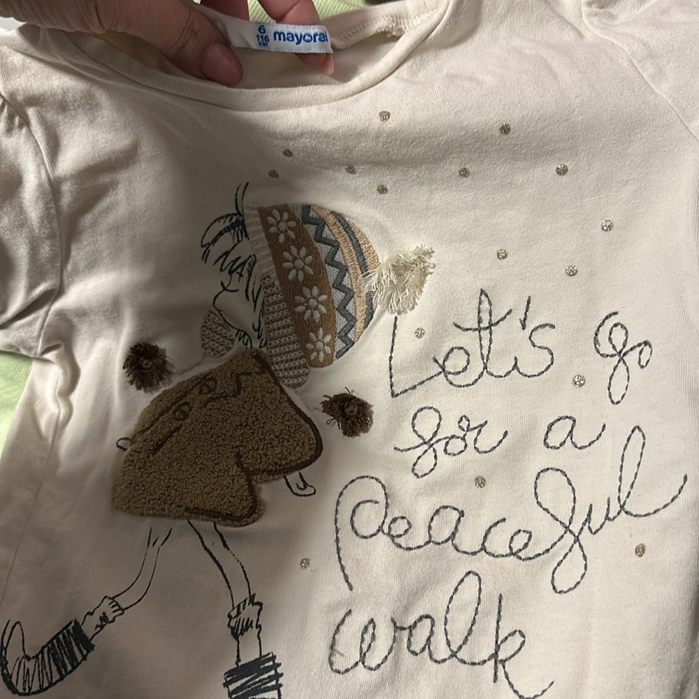 2 piece Mayoral set “Let’s go for a peaceful walk” size 6 - Picture 2 of 3